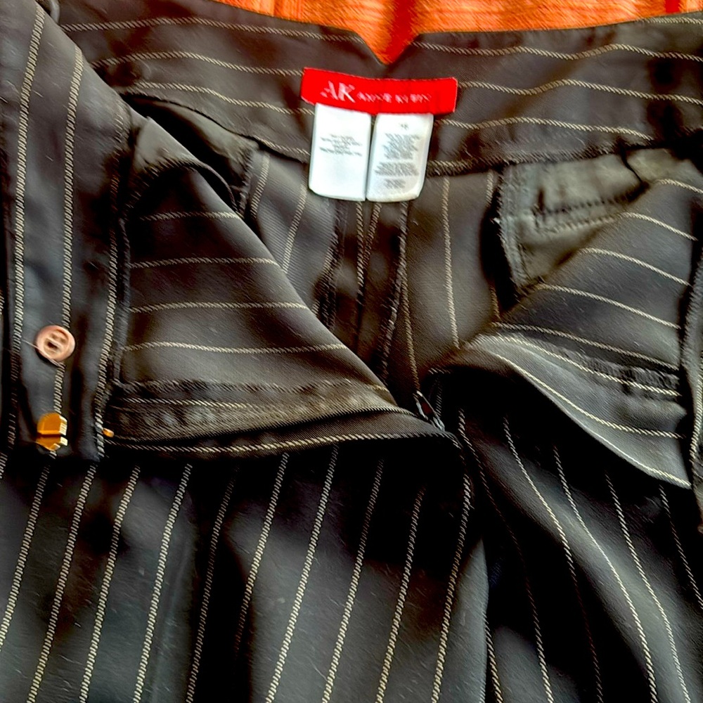 Anne Klein striped Black Business Pants